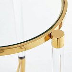 Золотой приставной столик с круглой стеклянной столешницей Weightless Table варинант исполнения - 4 | Loft Concept в Тюмени