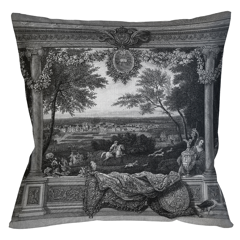 Декоративная подушка Fontainebleau Pillow Черно-белый Бежевый Декоративная подушка Fontainebleau Pillow Черно-белый Бежевый в Тюмени | Loft Concept