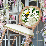 Стул бежевый из натурального бука с изображением птиц и цветов Blooming Birds варинант исполнения - 3 | Loft Concept в Тюмени