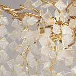 Люстра подвесная золотого цвета с декоративными ветвями и прозрачными рельефными подвесками FAIRYTREE Light варинант исполнения - 4 | Loft Concept в Тюмени