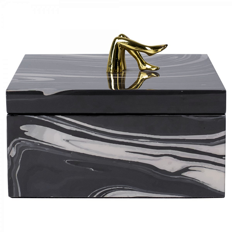 Шкатулка COQUETTE BOX Черный Белый Глянцевое золото Шкатулка COQUETTE BOX Черный Белый Глянцевое золото в Тюмени | Loft Concept