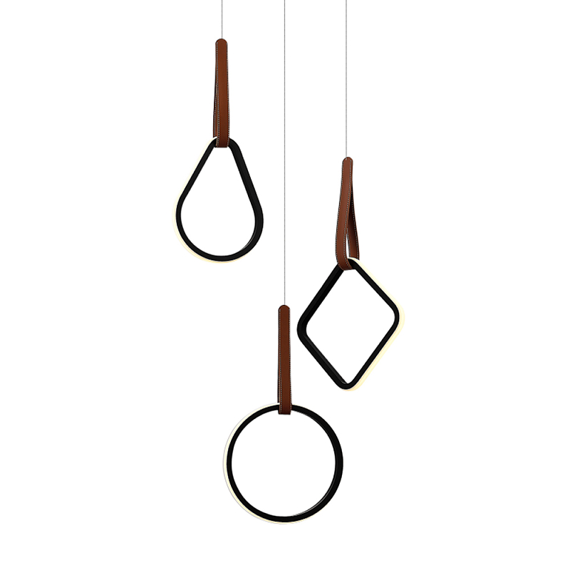 Подвесной светильник с геометрическими источниками света Geometric Architecture of Light Черный Терракотовый в Тюмени | Loft Concept 