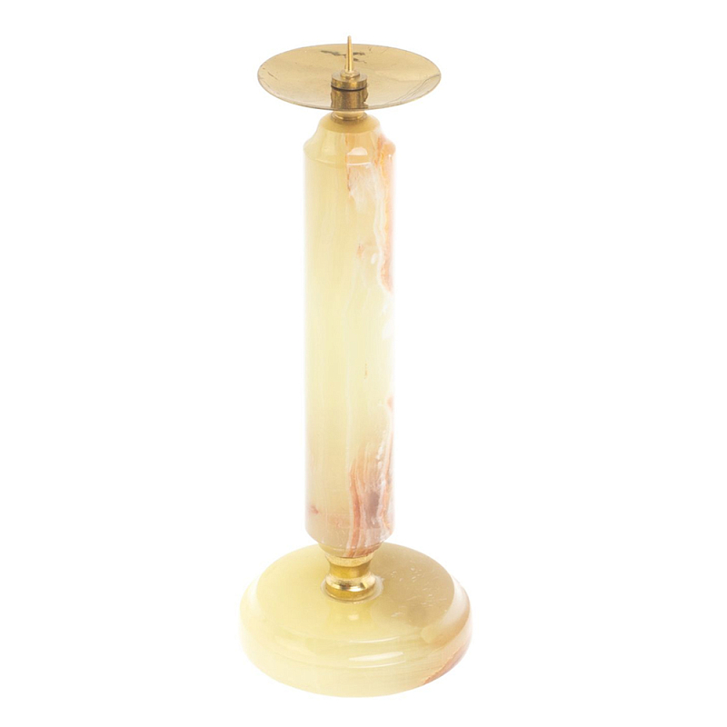 Подсвечник из натурального камня оникс Stone Candlestick Бежевый Золотой Подсвечник из натурального камня оникс Stone Candlestick Бежевый Золотой в Тюмени | Loft Concept