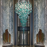 Люстра зеленая каскадная Green Light CascadeDroplet Chandelier варинант исполнения - 1 | Loft Concept в Тюмени
