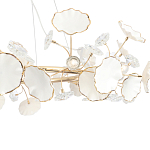 Люстра круглая с белыми лепестками из керамики и прозрачными хрустальными цветками Диаметр 82 см Wintery flovers варинант исполнения - 4 | Loft Concept в Тюмени