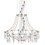Люстра подвесная из металла с хрустальными прозрачными подвесками Quasar 81 варинант исполнения - 1 | Loft Concept в Тюмени