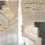 Триптих Геометрический гобелен бежевый Figurative Beige Wall Hangings варинант исполнения - 1 | Loft Concept в Тюмени