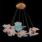 Люстра круглая на золотом каркасе с цветочным декором Miscellaneous herbs варинант исполнения - 1 | Loft Concept в Тюмени