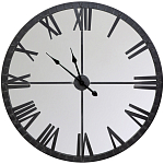 Часы настенные зеркальные с чёрным металлическим циферблатом Mirror Tower Clock варинант исполнения - 1 | Loft Concept в Тюмени