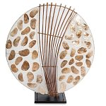 Настольная лампа из перламутра и дерева на подставке Indonesian Shell варинант исполнения - 3 | Loft Concept в Тюмени