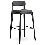 Барный стул из массива ясеня с обивкой из рогожки Elegant Ash Shape варинант исполнения - 2 | Loft Concept в Тюмени