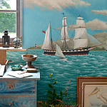Обои ручная роспись Nantucket Crossing Brandt colourway on scenic paper варинант исполнения - 2 | Loft Concept в Тюмени