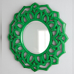 Зеркало круглое в ажурной зеленой раме Green Floral Pattern варинант исполнения - 2 | Loft Concept в Тюмени