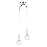 Подвесной светильник с 2-мя рельефными прозрачными плафонами из стекла и основанием цвета Хром Perforated Glass Bubbles варинант исполнения - 1 | Loft Concept в Тюмени