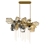 Люстра подвесная с 22-мя гранёными стеклянными плафонами с вертикальными подвесками Gilded Mirage  варинант исполнения - 2 | Loft Concept в Тюмени