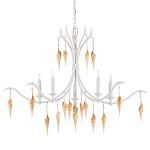 Люстра белая фактурная с подвесками из ракушек Study of Grace варинант исполнения - 3 | Loft Concept в Тюмени