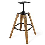 Барный стул со спинкой и подлокотниками на 4-х деревянных ножках Douglas Rhombus Коричневый Велюр варинант исполнения - 5 | Loft Concept в Тюмени