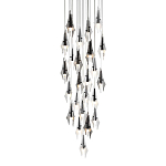 Люстра каскадная с 24-мя рельефными прозрачными плафонами в форме лепестков Glass Pod  варинант исполнения - 1 | Loft Concept в Тюмени