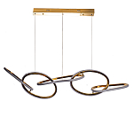 Люстра подвесная золотая в форме изогнутых колец Curved Rings варинант исполнения - 1 | Loft Concept в Тюмени