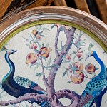 Барный стул из массива бука с изображением птиц и цветов  Beige Green Chinoiserie Garden Chair варинант исполнения - 4 | Loft Concept в Тюмени