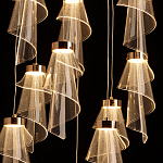 Люстра каскадная с 10-ю прозрачными плафонами Wave Line варинант исполнения - 7 | Loft Concept в Тюмени