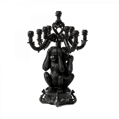 Подсвечник Seletti Giant Burlesque 3 Monkeys Black