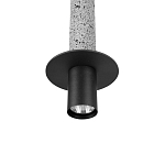 Подвесной светильник с узким цилиндрическим плафоном и черным металлическим декором Concrete Pipe варинант исполнения - 6 | Loft Concept в Тюмени