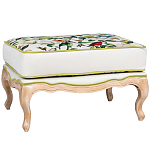 Банкетка золотистая из натурального бука с изображением птиц и цветов Blooming Birds варинант исполнения - 1 | Loft Concept в Тюмени