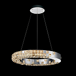 Люстра серебряная в форме кольца с мозаичным хрустальным оформлением Sparks of Crystal варинант исполнения - 1 | Loft Concept в Тюмени