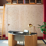 Обои с вышивкой ручной работы Glyph Original colourway on wool sateen варинант исполнения - 1 | Loft Concept в Тюмени