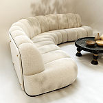 Диван Limoges полукруглой формы с обивкой букле молочного цвета варинант исполнения - 3 | Loft Concept в Тюмени