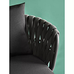 Стул мягкий с декором в виде плетеных лент на спинке и подлокотниках Semicircular Chair Decorated with Ribbons варинант исполнения - 6 | Loft Concept в Тюмени