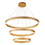 Люстра подвесная светодиодная с тремя золотистыми кольцами Ring Horizontal варинант исполнения - 1 | Loft Concept в Тюмени