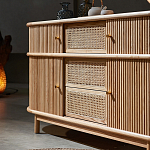 Дизайнерский комод овальный с фактурным фасадом и вставками из плетеных элементов Ambar варинант исполнения - 3 | Loft Concept в Тюмени