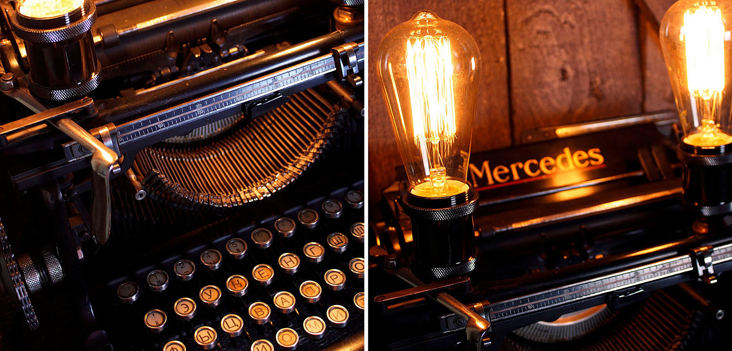 Настольная лампа Antique Typewriter Mercedes Настольная лампа Antique Typewriter Mercedes - Loft-Concept в Тюмени