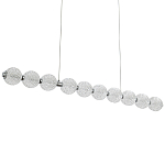 Подвесной линейный светодиодный светильник Crystal Globule Linear Hanging Lamp Chrome варинант исполнения - 1 | Loft Concept в Тюмени