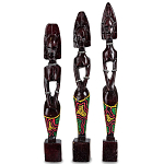 Комплект из трёх деревянных статуэток в виде аборигенов Three Aborigines Figurines варинант исполнения - 3 | Loft Concept в Тюмени