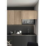 Черный матовый кухонный гарнитур с фасадом под дерево Renart Kitchen Set варинант исполнения - 4 | Loft Concept в Тюмени