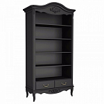 Стеллаж черный широкий из массива бука с 5-ю полками и 2-мя ящиками Black Provence варинант исполнения - 1 | Loft Concept в Тюмени