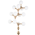 Торшер с плафонами из стеклянных шаров Pearls Suspension Gold Floor Lamp варинант исполнения - 2 | Loft Concept в Тюмени