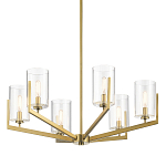 Люстра с 6-ю прозрачными цилиндрическими плафонами Kichler варинант исполнения - 1 | Loft Concept в Тюмени
