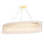 Люстра подвесная овальная с рельефными стеклянными панелями и золотым металлическим каркасом Textured Glass Chandelier варинант исполнения - 2 | Loft Concept в Тюмени