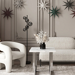 Кресло дизайнерское для лаунж зоны жемчужного цвета Pearl Lounge варинант исполнения - 3 | Loft Concept в Тюмени