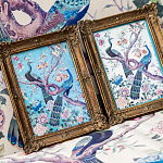 Постер в раме в стиле шинуазри Павлины на дереве Chinoiserie Imperial Garden Peacocks on a Tree Poster варинант исполнения - 3 | Loft Concept в Тюмени