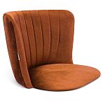 Барный стул со спинкой на 4-х деревянных ножках Оранжевый Велюр Ava Charm варинант исполнения - 3 | Loft Concept в Тюмени