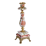 Подсвечник с цветочной росписью из фарфора с бронзовыми элементами Eden Garden варинант исполнения - 1 | Loft Concept в Тюмени