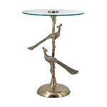 Столик с круглой стеклянной столешницей и корпусом в виде двух павлинов на ветке Table Two Peacocks варинант исполнения - 4 | Loft Concept в Тюмени
