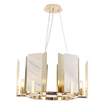 Люстра подвесная круглая с мраморными прямоугольными вставками и золотым основанием Диаметр 55 см Marble square Chandelier варинант исполнения - 4 | Loft Concept в Тюмени