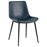 Стул с обивкой из экокожи темно-синего цвета RHOMBUSES UPHOLSTERY варинант исполнения - 1 | Loft Concept в Тюмени