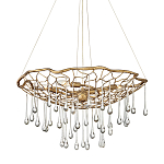 Люстра подвесная золотого цвета с металлическим сетчатым основанием и стеклянными каплевидными подвесками Hinkley варинант исполнения - 1 | Loft Concept в Тюмени